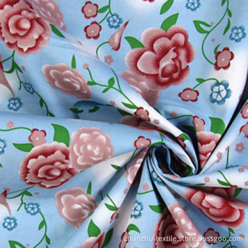 Polyester printed flower fabric